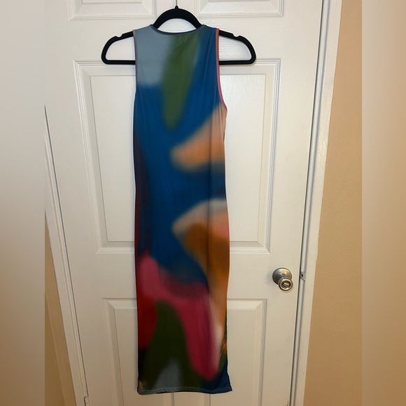 Abstract Print Sleeveless Maxi Dress - Size Small - Picture 3 of 3